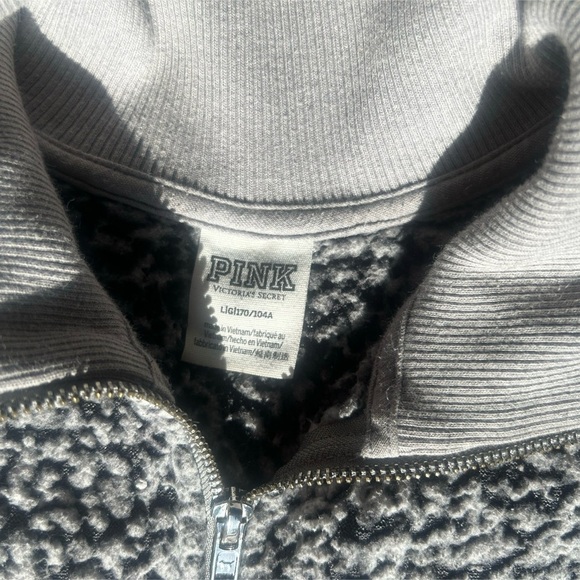 PINK Victoria's Secret Textured Gray Zip-Up - Picture 7 of 7